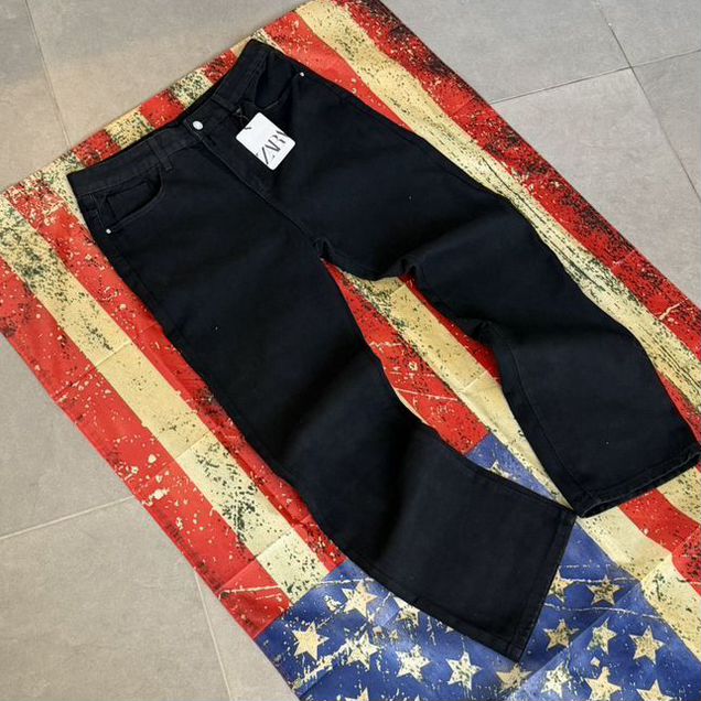Джинсы flared type Zara клеш черные