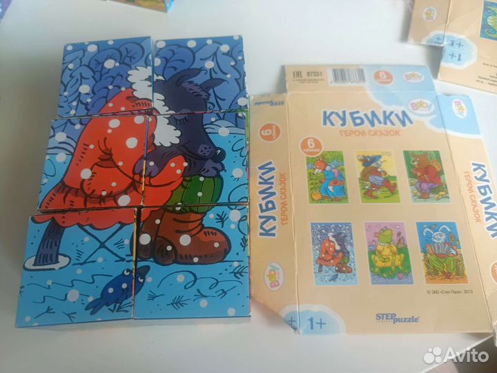 Кубики с картинками б/у