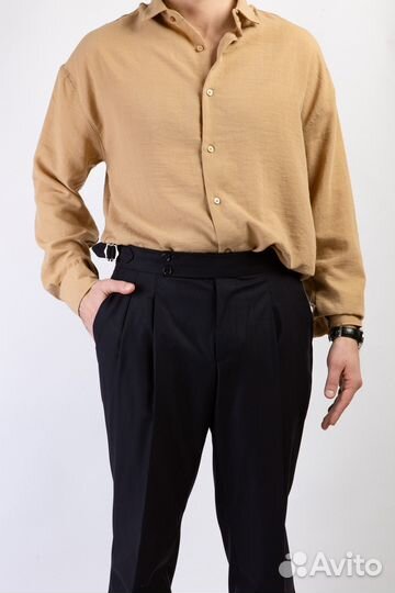 Брюки мужские на пуговицах (синие)