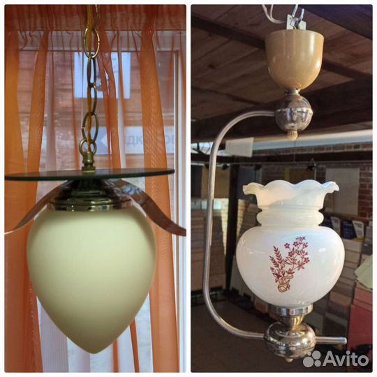 Винтажный светильник СССР люстра подвес 60-е годы