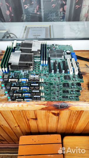 Материнка в сборе двухпроцессорная x8dtl