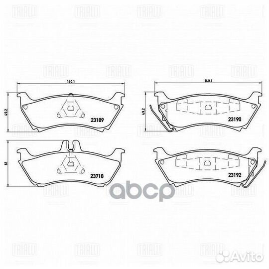 Колодки торм. для а/м Mercedes ML (W163) (98) д