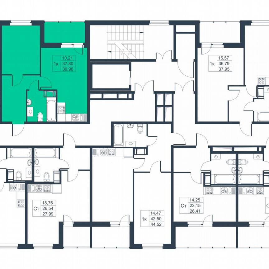 1-к. квартира, 37,7 м², 6/9 эт.