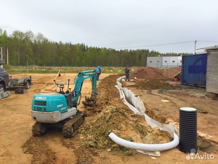Аренда миниэкскаватора Дренаж Водоснабжение Заезд