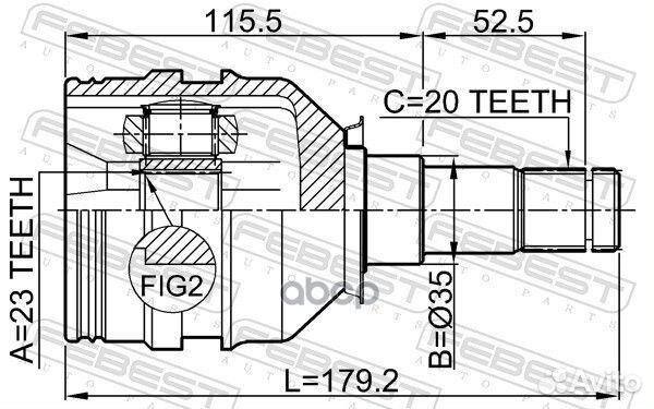 ШРУС внутренний toyota corolla E15 0111-ZZT250