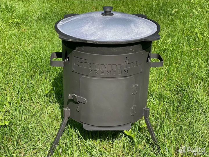 Казан 10 литров +печь с дверцей Grand Fire Premium
