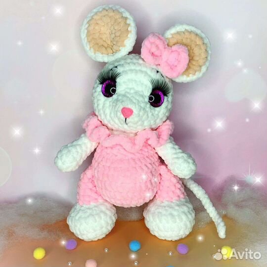 Вязаная мышка, мягкая игрушка, ручная работа