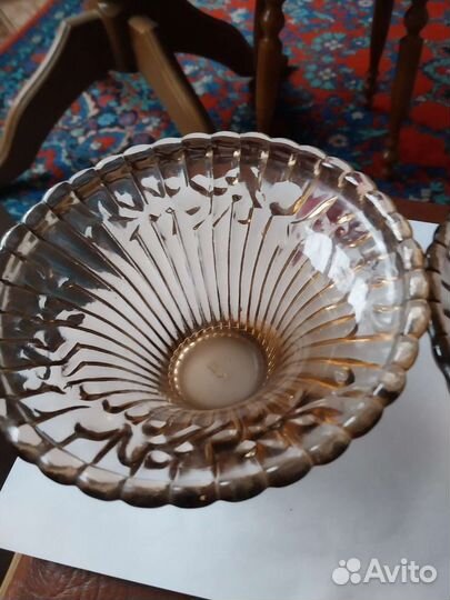 Салатник стекло СССР цвет баклажан