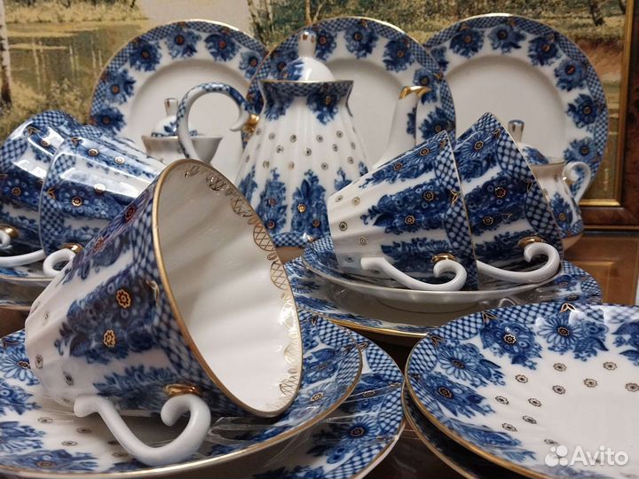 Сервиз чайный лфз корзиночка 21 пр новый