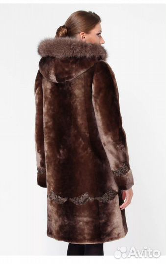 Шуба мутоновая, тёплая, длинная