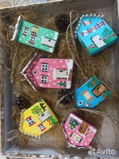 Домик игрушка подвеска на ёлку