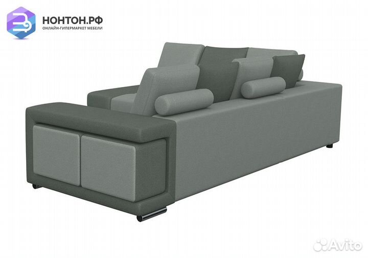 Диван угловой дельфин Вега-24Д светло-серый / серы