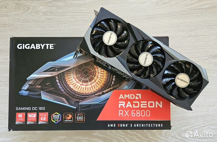 Gigabyte RX 6800, 16Gb, идеал/комплект