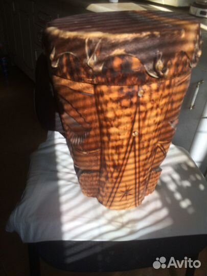 Большой Африканский барабан дерево ручная работа