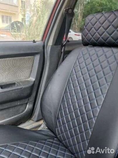 Чехлы Деу Нексия ромб синий до верха