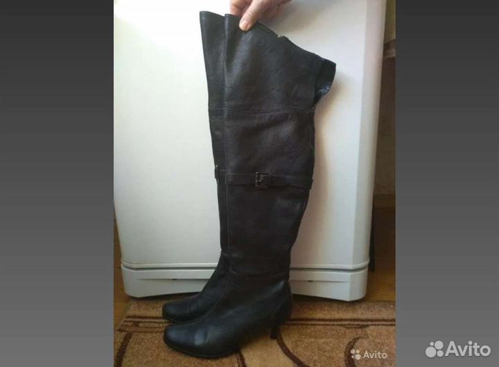 Женские демисезонные сапоги кожаные ботфорты р 38