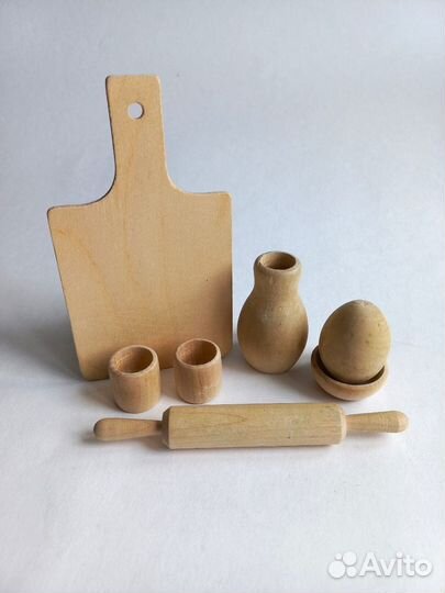 Набор игрушечной деревянной посуды СССР