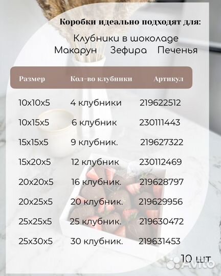 Коробка для клубники в шоколаде 10х10х5