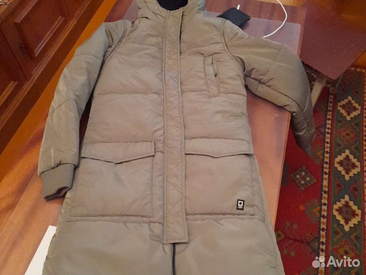 Пальто зимнее детское цве хаки