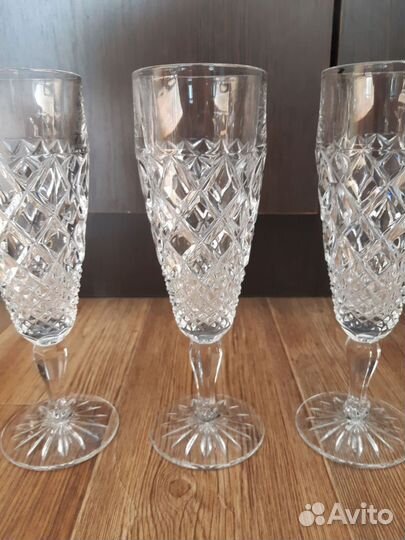 Хрустальные фужеры чешская республика PbO 24
