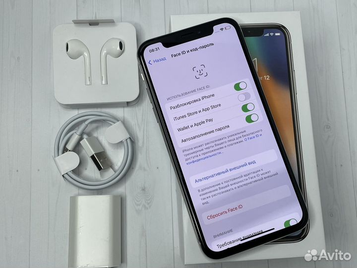 iPhone X 64gb Silver Акб-100 Идеальный