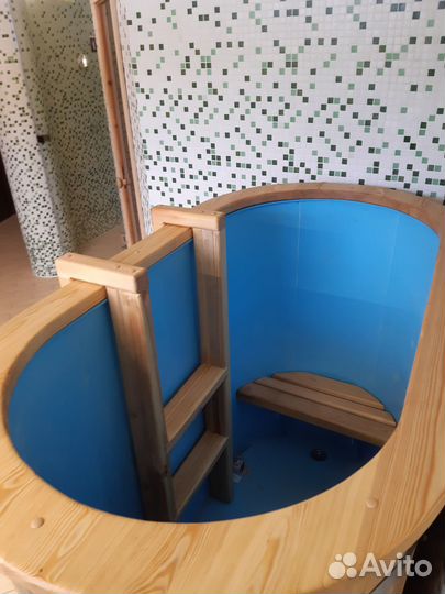 Купель деревянная с пластиковой вставкой