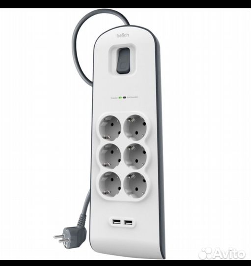 Сетевой фильтр belkin 2 usb, пилот 6 розеток