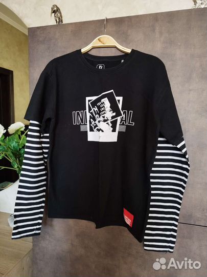 Мужская футболка с длинным рукавом, рост 170