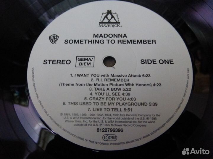 Madonna - Something To Remember LP