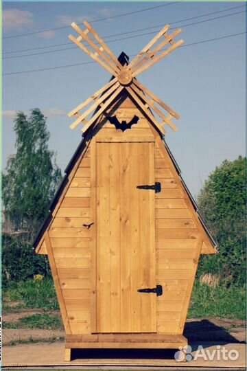 Дачный туалет деревянный с установкой фюр 619