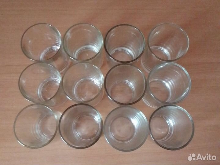 Стаканы стеклянные толстостенные, 12 штук