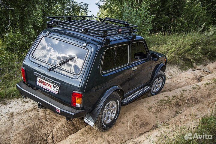 Бампер риф силовой задний Нива с квадратом