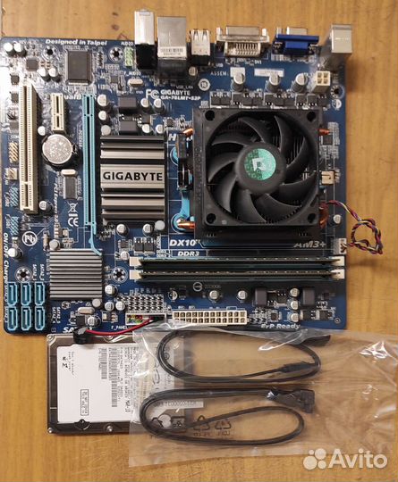 Материнская плата с процессором AMD+8Gb+HDD