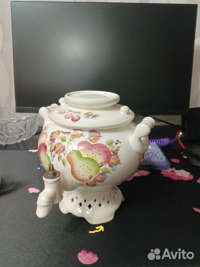 Самовар и заварочный чайник фарфор