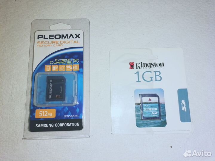 Карта памяти SD, 1Gb, 512Mb, производство США