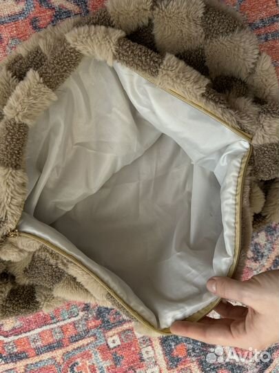 Сумка меховая в шашечку