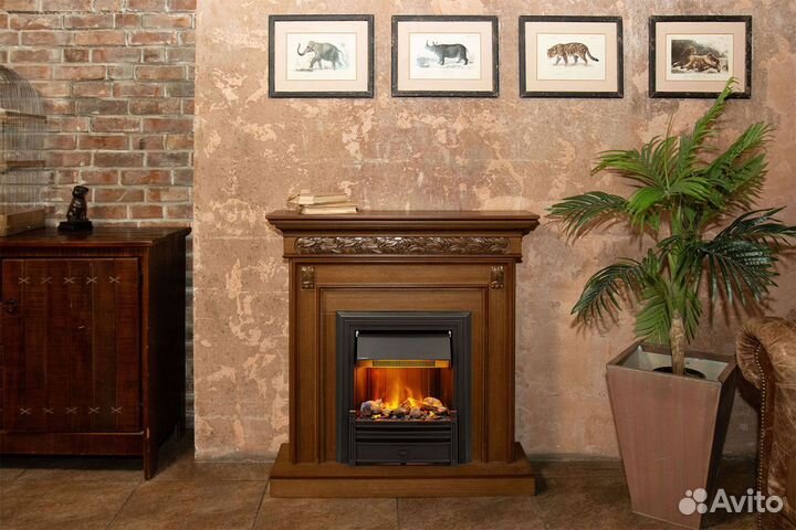 Каминокомплект Valletta - Орех с очагом Cavendish