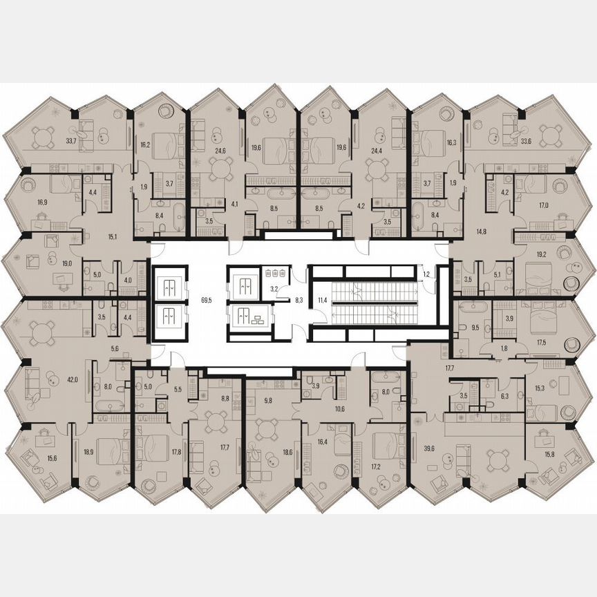3-к. квартира, 84,5 м², 22/32 эт.