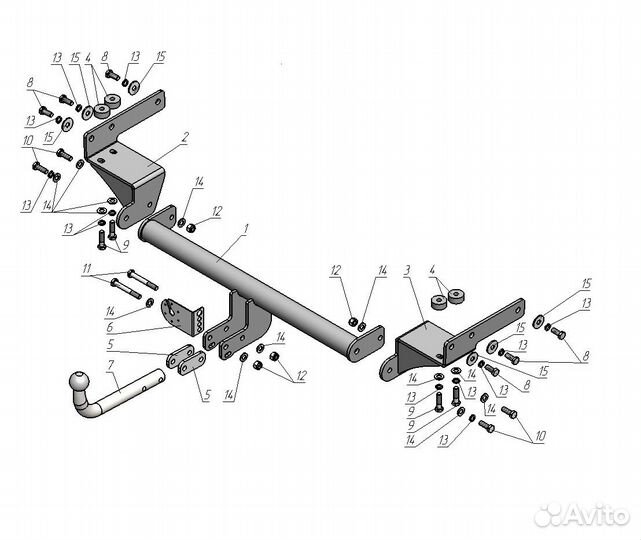 Фаркоп Mitsubishi Outlander, Leader Plus