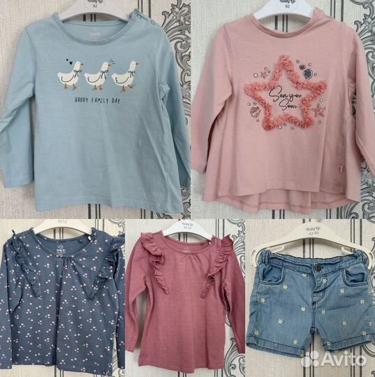 Кофточка лонгслив шорты 92 вещи пакетом