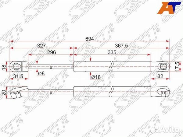 Амортизатор капота toyota camry europe/russia
