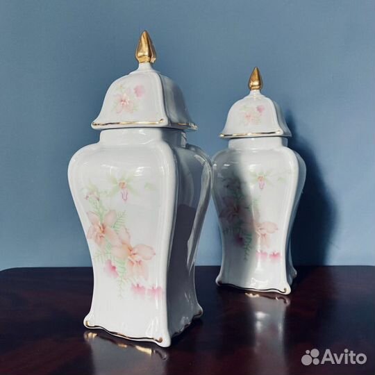 Пара старинных чайниц в стиле ар нуво, середина XX века