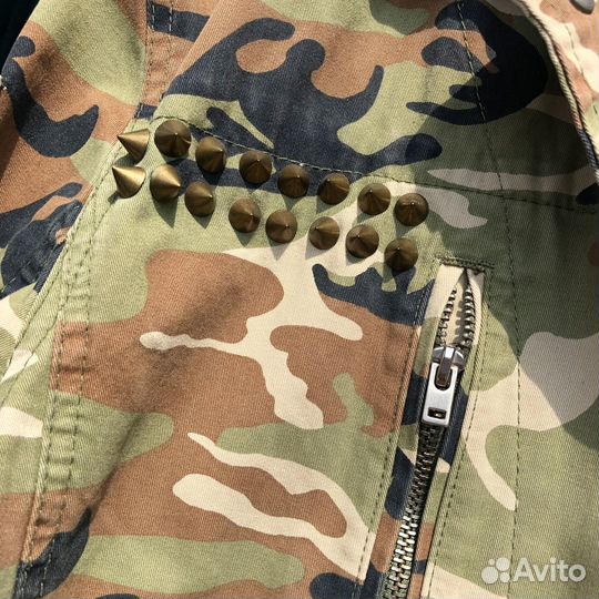 Оверсайз деним милитари куртка