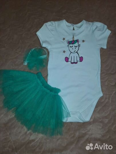 Боди для девочки 86р,юбка-пачка,повязка на голову