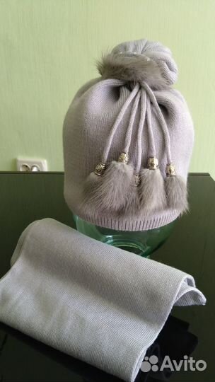 Комплект шапка и шарф женские