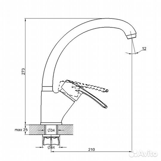 Смеситель для кухни G-Lauf 9G4-A181KB Черный