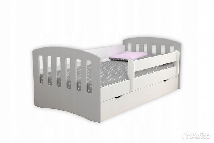 Кровать подростковая Классика с бортиком, 80x160 с