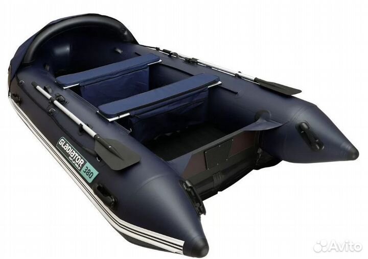 Лодка пвх Gladiator E380 PRO темно-синий