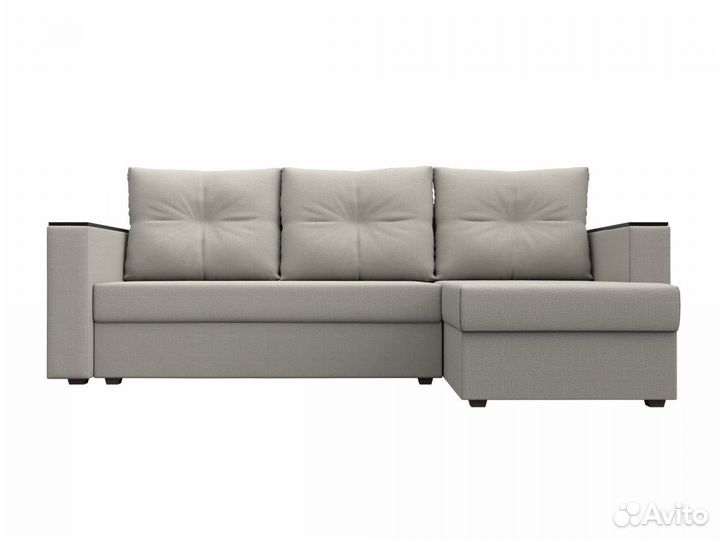 Диван угловой Атланта Лайт Б-С правый угол, рогожка, амур бежевый