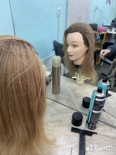 Голова манекен с натуральными волосами